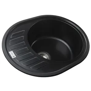 Гранітна мийка Mira ARNICA чорний 620 х 500 мм №1