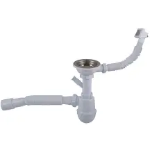 Сифон OPTIMUM 31/2″*40 для мойки с отв.для стир.маш,с прямоуг.переливом и гофр 40х40/50 OPTI- 27343