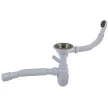 Сифон OPTIMUM 31/2″*40 для мойки с отв. для стир.маш, с круглым переливом 40х40/50 OPTI-27243