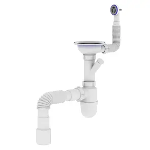Сифон OPTIMUM 31/2″*40 для мийки з відведенням для прал маш, з круглим гнучким переливом та гнучкою трубою 40х40/50 OPTI-27243 №3