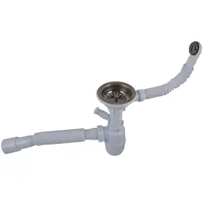 Сифон OPTIMUM 31/2″*40 для мийки з відведенням для прал маш, з круглим гнучким переливом та гнучкою трубою 40х40/50 OPTI-27243 №4