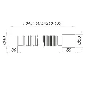 Трубка пластиковая гофрированная Г0454.00 40х50 L=400 мм SOLOPLAST №3