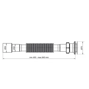 Гофросифон OPTIMUM удлиненный 1 1/2″*40/50 (400-840мм) OPTI-14054 №6