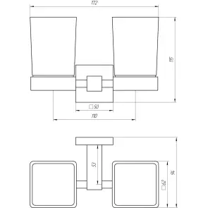 Стакан двойной Globus Lux BQ9428 черный матовый SUS304 №10