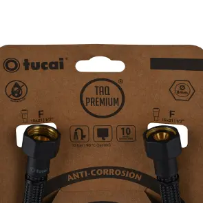 Шланг водяной TUCAI TAQ PREMIUM GRIF 1/2″x1/2″ BВ 0,4м.АНТИКОР. ACB HG-1212-400 (Черный Мат) 209969 №2