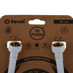 Шланг водяний TUCAI TAQ PREMIUM GRIF 1/2″x1/2″ BВ 0,5м.АНТИКОР. ACB HG-1212-500 (Білий Мат) 209973 №2