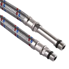 Шланг для смесителя Solomon (нерж.) М10х1/2″ 0,4м (HY6201 A+B) ПАРА в блистере №1
