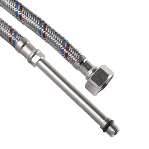 Шланг для смесителя Solomon (нерж.) М8х1/2″ 0,8м HY6201A LONG-штуцер 70мм SH2006 №1