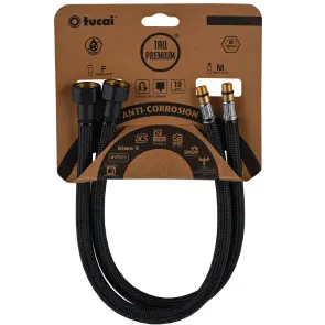 Шланг для смесителя TUCAI TAQ PREMIUM GRIF М10х1/2″ 0,6м. АНТИКОР. AСB ПАРА (Черный Мат) 210393 №1