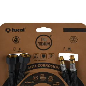 Шланг для смесителя TUCAI TAQ PREMIUM GRIF М10х1/2″ 0,6м. АНТИКОР. AСB ПАРА (Черный Мат) 210393 №2