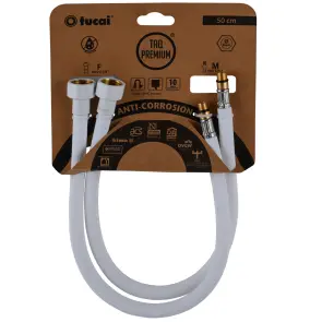 Шланг для смесителя TUCAI TAQ PREMIUM GRIF М10х1/2″ 0,5м. АНТИКОР. AСB ПАРА (Белый Мат) 209967 №1