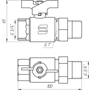 Кран кульовий прямий з американкою SELBA 3/4″ КБ SL1509 №3