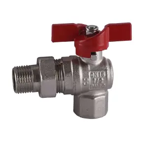 Кран кульовий кутовий з американкою SELBA 1/2″ SL1543 №1