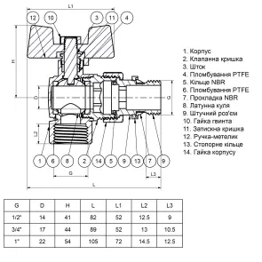 Кран шаровый угловой с американкой Q PROFESSIONAL QP004 PN40 3/4″ антипротечка, Белая бабочка №4