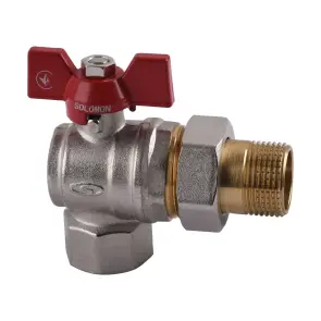 Кран шаровый угловой с американкой SOLOMON 3/4″ УСИЛЕННЫЙ B1043 №1