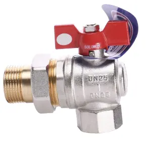 Кран кульовий кутовий з американкою SOLOMON 1″ ПОСИЛЕННИЙ B1043 №2