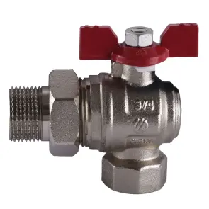 Кран кульовий ARCO 3/4″ SENA 154304 кутовий з американкою №1