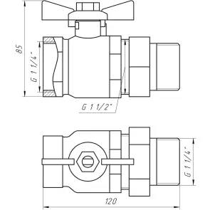 Кран шаровый прямой с американкой ARCO 1 1/4″ SENA 154106 №2