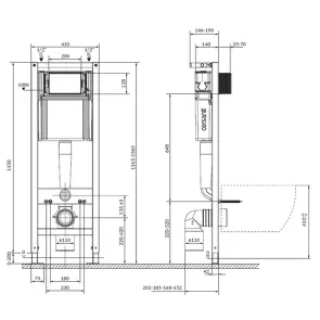 КОМПЛЕКТ С45: ІНСТ СИС-МА SYSTEM 40 MEХАН+ ZIP 413 з дюр сид LIFT+ кнопка змиву ENTER II хром №4