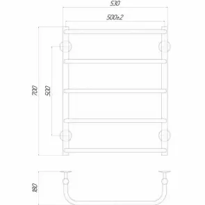 Рушникосушарка UNIO LS ЕU 700-500-5 Драбинка Скоба електро №5