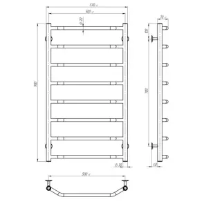Рушникосушарка UNIO LS ЕU 900-500-8 Драбинка Скоба електро №5