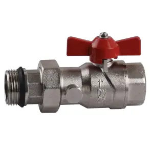 Кран-американка с муфтой под термометр ECO 01G-2 1″ прямой №3