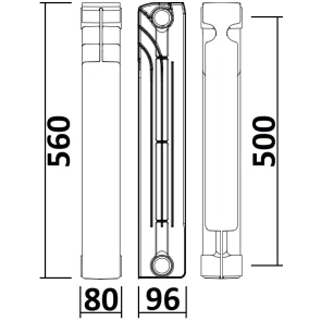 Радиатор биметаллический секционный QUEEN THERM 500/96 (кратно 10) №6