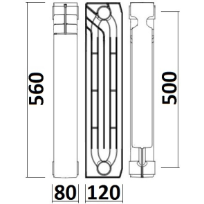 Радиатор биметаллический секционный QUEEN THERM 500/120 (кратно 10) №9