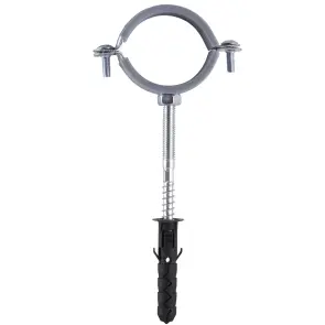 Хомут в зборi CR 1 1/2″ (47-53мм) з гвинтом-шурупом 8*100 та дюбелем в уп., сірий №1
