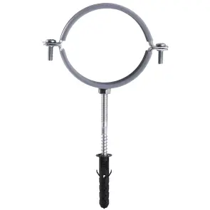 Хомут в сборе CR 3″ (85-94мм) с винтом-шурупом 8*100 и дюбелем в уп., серый №1