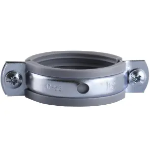 Хомут в зборi CR 1 1/2″ (47-53мм) з гвинтом-шурупом 8*100 та дюбелем в уп., сірий №3