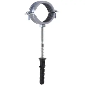 Хомут в зборi CR 1 1/2″ (47-53мм) з гвинтом-шурупом 8*100 та дюбелем в уп., сірий №4