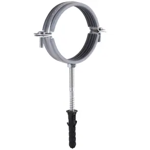 Хомут в сборе CR 3″ (85-94мм) с винтом-шурупом 8*100 и дюбелем в уп., серый №4