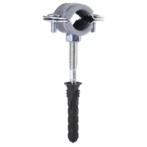 Хомут в зборi CR 1/2″ (20-23мм) з гвинтом-шурупом 8*80 та дюбелем в уп., сірий №3