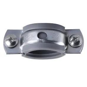 Хомут в сборе CR 3/4″ (25-30мм) с винтом-шурупом 8*80 и дюбелем в уп., серый №2