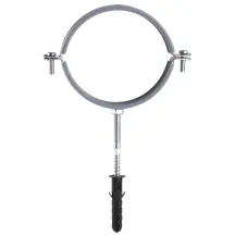Хомут в сборе CR 4″ (105-112мм) с винтом-шурупом 8*100 и дюбелем в уп., серый
