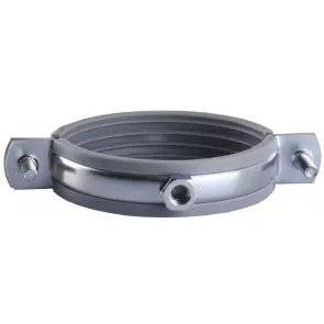 Хомут в сборе CR 2 1/2″ (70-80мм) с винтом-шурупом 8*100 и дюбелем в уп., серый №5