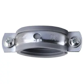 Хомут в зборi CR 1 1/4″ (42-47мм) з гвинтом-шурупом 8*80 та дюбелем в уп., сірий №2