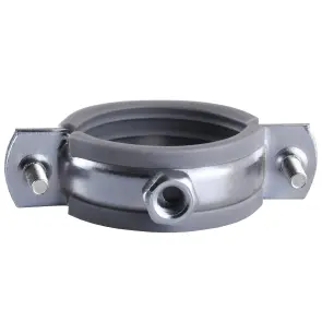 Хомут в зборi CR 1 1/4″ (42-47мм) з гвинтом-шурупом 8*80 та дюбелем в уп., сірий №3