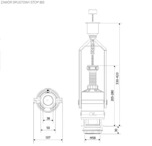 Сливной клапан K.K.POL Stop BIS(350/ZSS/211-00-T1) №3