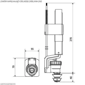 Клапан заполнения K.K.POL ZND/112- 3/8″ ABS, нижн. пластик №4
