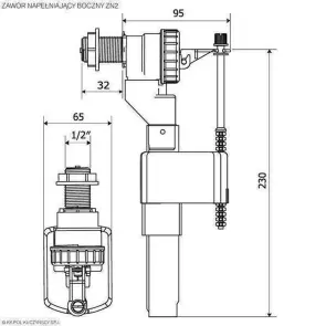 Клапан заполнения K.K.POL ZN2/102- 1/2″ МО, бок. латунь №4