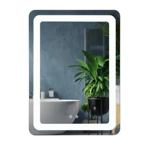Зеркало UNIO MRR-04 SQR-RA-S/H 600 x 800 mm LED FL сенсором + подогрев №1
