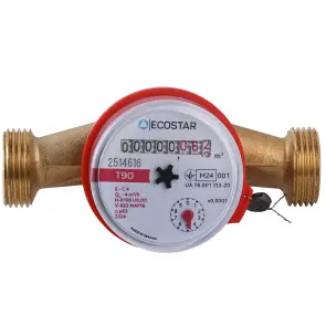 Лічильник гарячої води ECOSTAR DN20 3/4″ без штуцера L130 E-C 4,0 без КМЧ №1