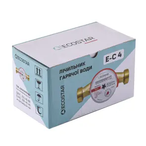 Лічильник гарячої води ECOSTAR DN20 3/4″ без штуцера L130 E-C 4,0 без КМЧ №5