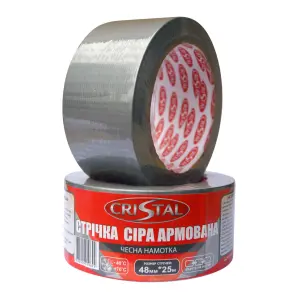 Лента армированная CRISTAL 48мм х 25м серая №2