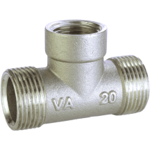 Трійник редукційний 3/4″х1/2″х3/4″ЗВЗ нікельований A0224А(нк)
