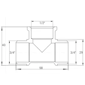 Трійник редукційний 3/4″х1/2″х3/4″ЗВЗ нікельований A0224А(нк) №3