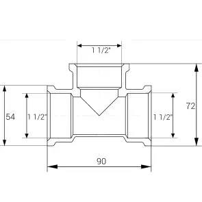 Тройник 1 1/2″ВВВ никелированный A0207-1А(нк) №4