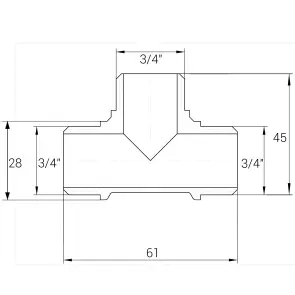 Трійник 3/4″ЗЗЗ нікельований A0246А(нк) №3